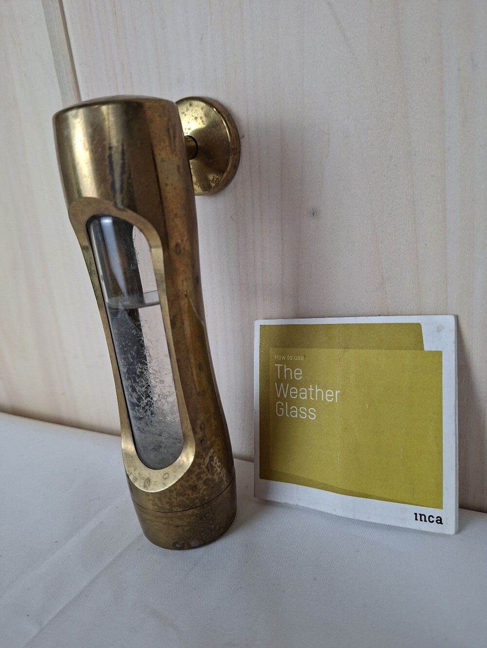 Storm Glass In Burnished Brass From Inca Living The Weather Glass Barometer